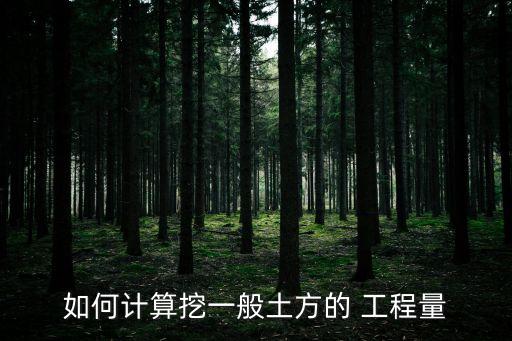 如何計(jì)算挖一般土方的 工程量