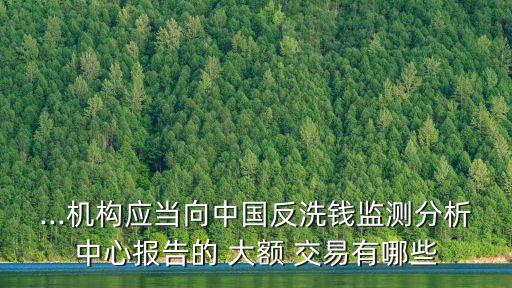 ...機(jī)構(gòu)應(yīng)當(dāng)向中國(guó)反洗錢監(jiān)測(cè)分析中心報(bào)告的 大額 交易有哪些