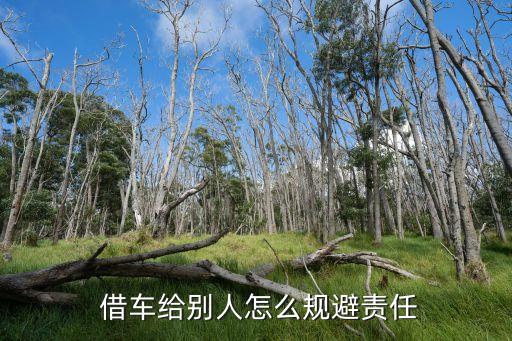  借車給別人怎么規(guī)避責(zé)任