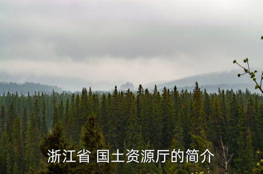 浙江省 國(guó)土資源廳的簡(jiǎn)介