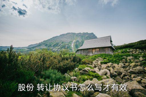 股份 轉(zhuǎn)讓協(xié)議書(shū)怎么寫(xiě)才有效