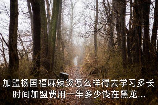 加盟楊國(guó)福麻辣燙怎么樣得去學(xué)習(xí)多長(zhǎng)時(shí)間加盟費(fèi)用一年多少錢在黑龍...