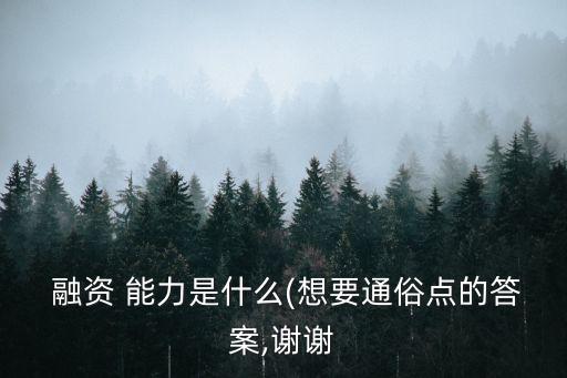 融資能力,如何提高融資能力