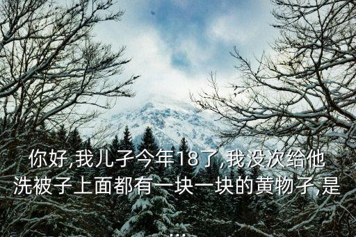 你好,我兒孑今年18了,我沒次給他洗被子上面都有一塊一塊的黃物孑,是...