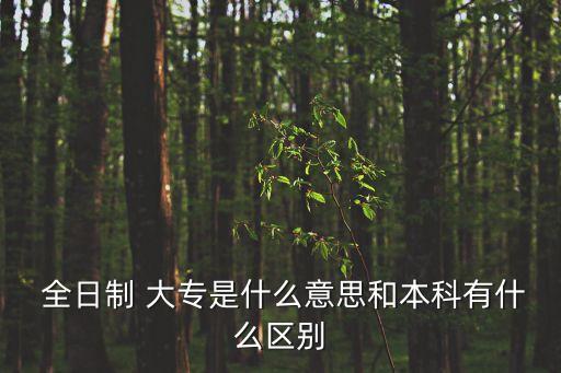  全日制 大專是什么意思和本科有什么區(qū)別