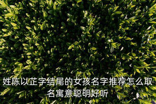 姓陳以芷字結(jié)尾的女孩名字推薦怎么取名寓意聰明好聽