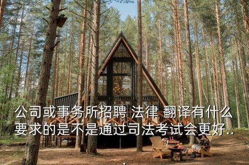 公司或事務(wù)所招聘 法律 翻譯有什么要求的是不是通過司法考試會(huì)更好...
