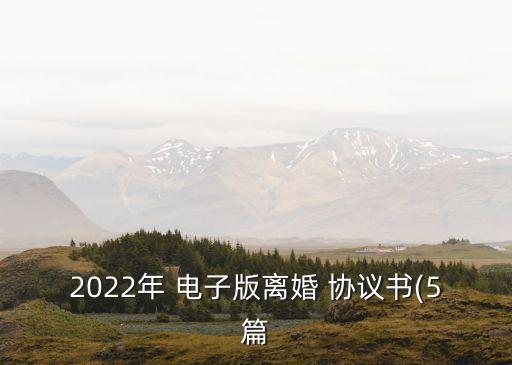2022年 電子版離婚 協(xié)議書(5篇