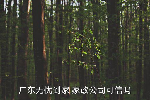 廣東無憂到家 家政公司可信嗎
