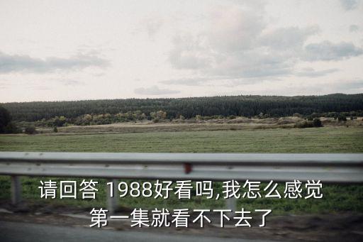 請回答 1988好看嗎,我怎么感覺第一集就看不下去了