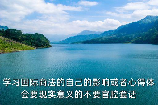 學(xué)習(xí)國(guó)際商法的自己的影響或者心得體會(huì)要現(xiàn)實(shí)意義的不要官腔套話