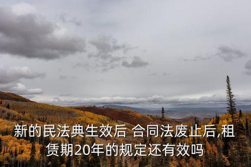 新的民法典生效后 合同法廢止后,租賃期20年的規(guī)定還有效嗎