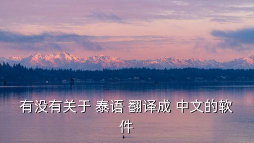 中文泰語翻譯器,圖片掃一掃翻譯泰文