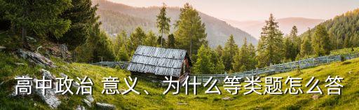 高中政治 意義、為什么等類題怎么答