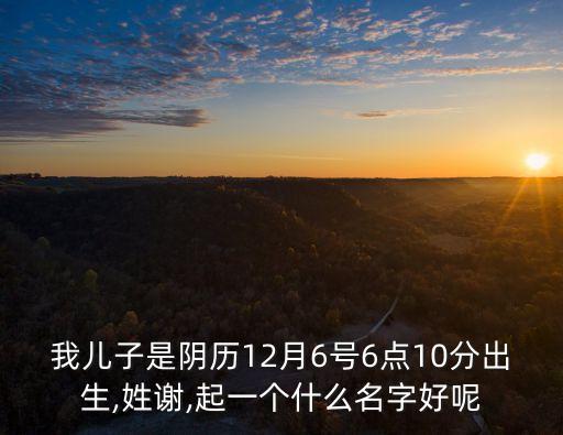 我兒子是陰歷12月6號(hào)6點(diǎn)10分出生,姓謝,起一個(gè)什么名字好呢