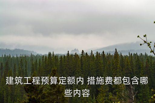 建筑工程預(yù)算定額內(nèi) 措施費(fèi)都包含哪些內(nèi)容