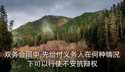 雙務(wù)合同中,先給付義務(wù)人在何種情況下可以行使不安抗辯權(quán)