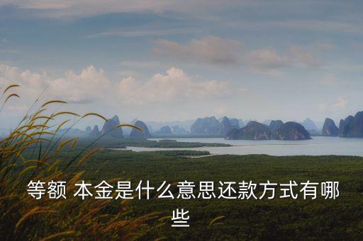 什么是等額本金,按揭本息好還是本金好