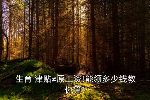  生育 津貼≠原工資!能領多少錢教你算!