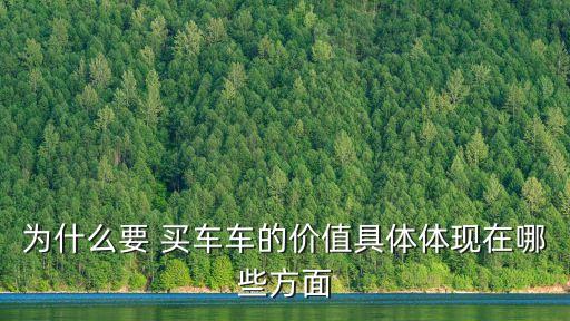 為什么要 買車車的價(jià)值具體體現(xiàn)在哪些方面