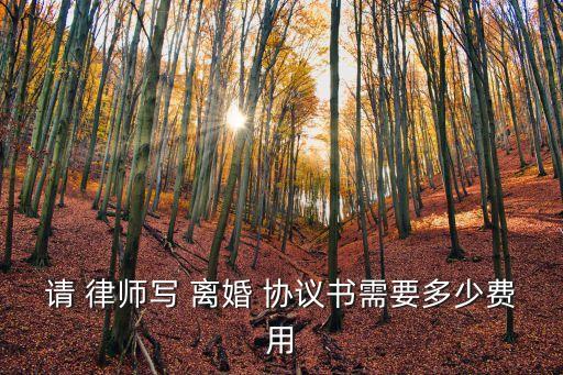 找律師寫一份離婚協(xié)議多少錢