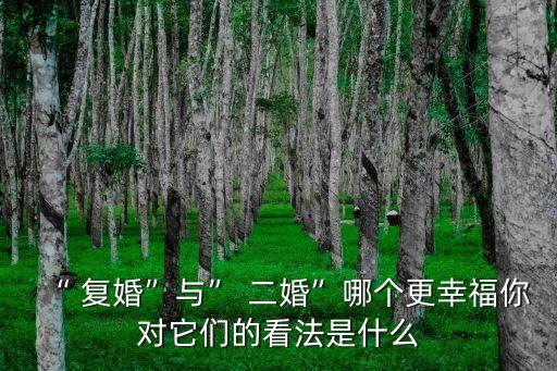 “ 復(fù)婚”與” 二婚”哪個(gè)更幸福你對(duì)它們的看法是什么