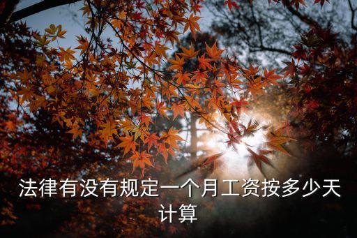  法律有沒(méi)有規(guī)定一個(gè)月工資按多少天計(jì)算
