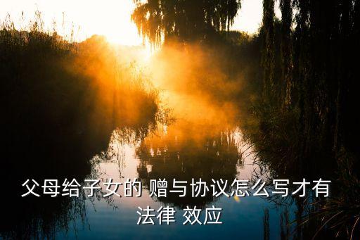 贈(zèng)與合同如何具有法律效應(yīng),自己寫(xiě)的贈(zèng)與合同有法律效應(yīng)嗎
