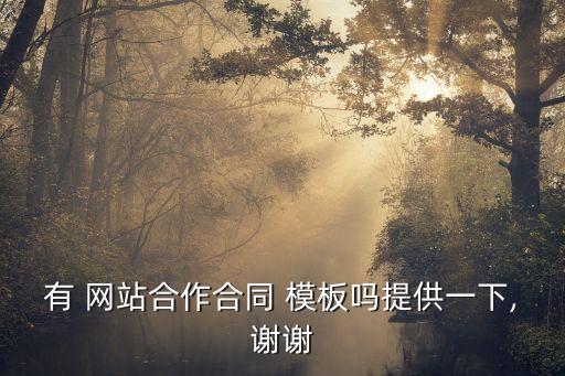有 網(wǎng)站合作合同 模板嗎提供一下,謝謝