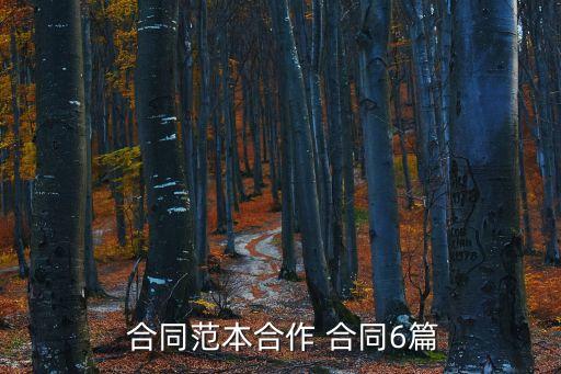  合同范本合作 合同6篇