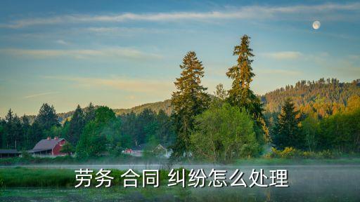  勞務(wù) 合同 糾紛怎么處理