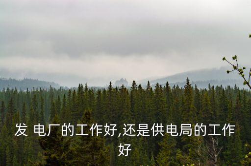 發(fā) 電廠的工作好,還是供電局的工作好
