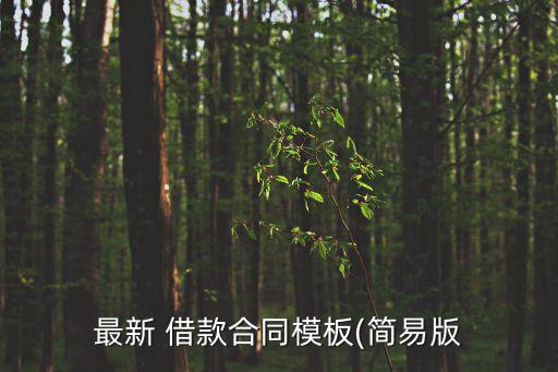 最新 借款合同模板(簡(jiǎn)易版