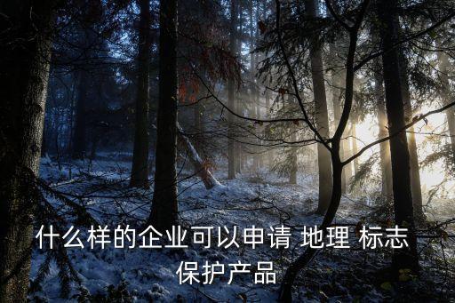 什么樣的企業(yè)可以申請 地理 標(biāo)志 保護(hù)產(chǎn)品
