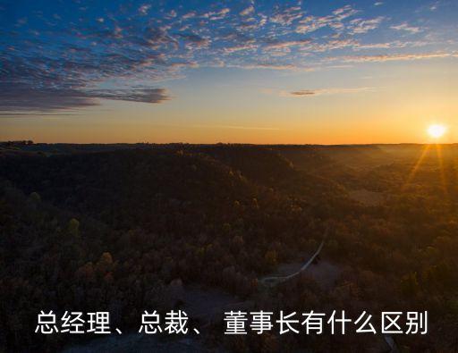  總經(jīng)理、總裁、 董事長有什么區(qū)別