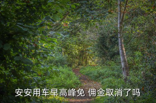 安安用車早高峰免 傭金取消了嗎