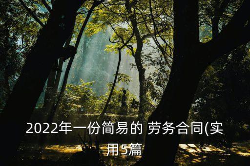2022年一份簡(jiǎn)易的 勞務(wù)合同(實(shí)用5篇