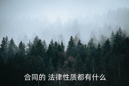  合同的 法律性質(zhì)都有什么