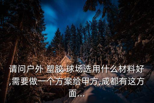 請問戶外 塑膠 球場選用什么材料好,需要做一個方案給甲方,成都有這方面...