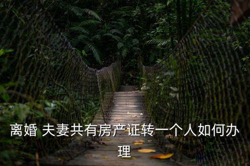 離婚 夫妻共有房產(chǎn)證轉(zhuǎn)一個人如何辦理