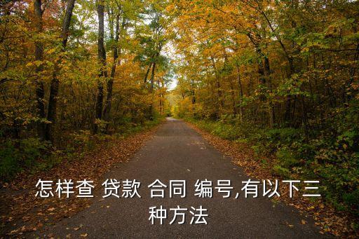 怎樣查 貸款 合同 編號,有以下三種方法