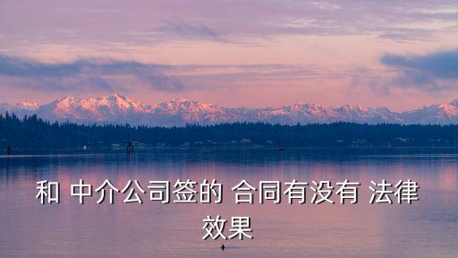 和 中介公司簽的 合同有沒(méi)有 法律效果
