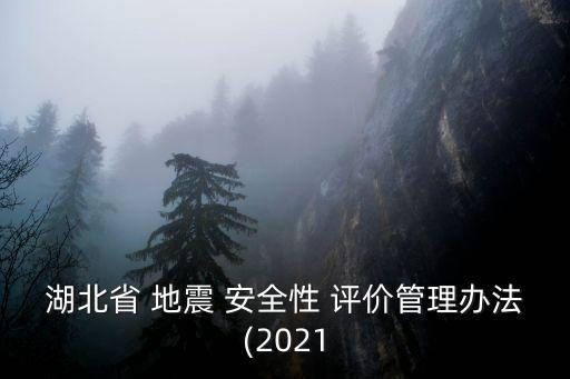 湖北省 地震 安全性 評價管理辦法(2021
