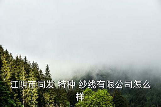 江陰市同發(fā) 特種 紗線有限公司怎么樣