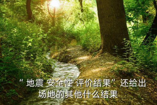 地震安全性評價,工程場地地震安全性評價