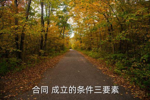  合同 成立的條件三要素