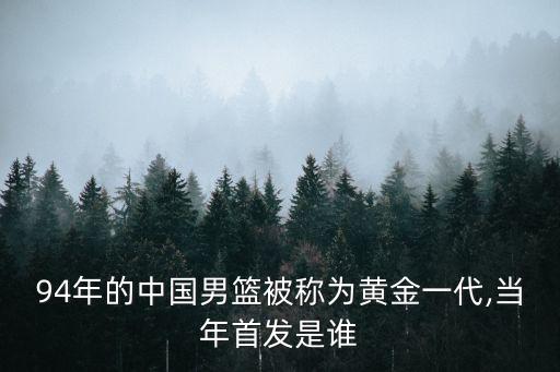 94年的中國男籃被稱為黃金一代,當年首發(fā)是誰