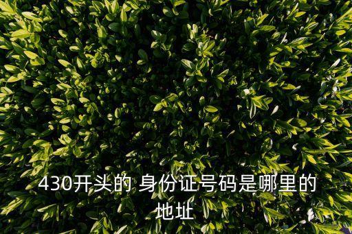 身份證430