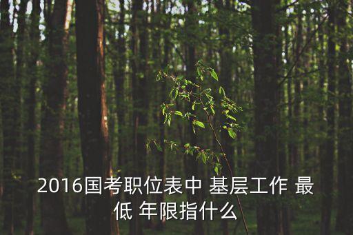 2016國考職位表中 基層工作 最低 年限指什么