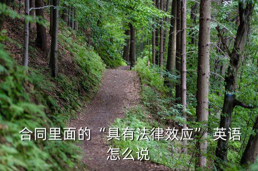  合同里面的“具有法律效應(yīng)” 英語怎么說